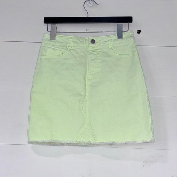 GB Gianni Bini Dresses & Skirts - GB Gianni Bini Denim Mini Skirt Stretch Fluorescent Yellow/Lime M